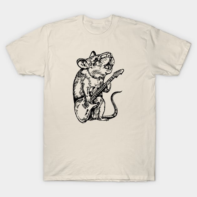 SEEMBO Mouse Playing Guitar Guitarist Musician Music Band T-Shirt by SEEMBO